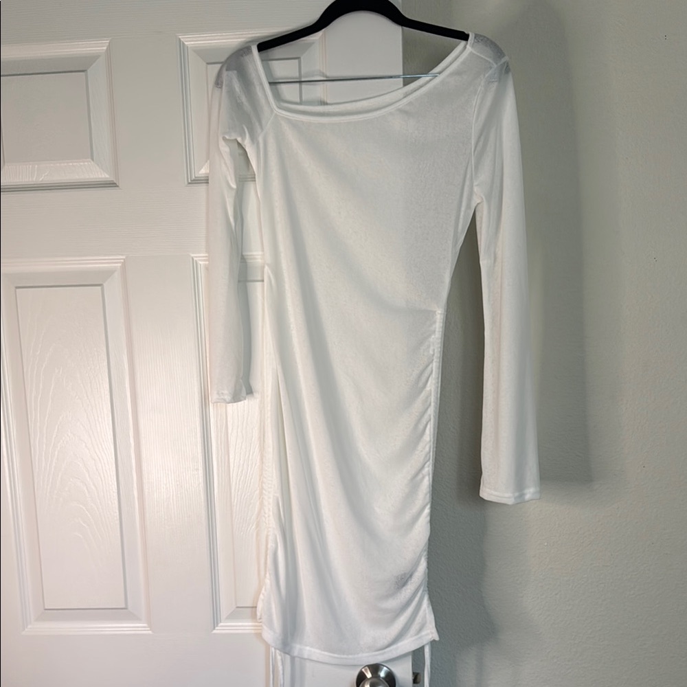 White cover up Long Sleeve Dress